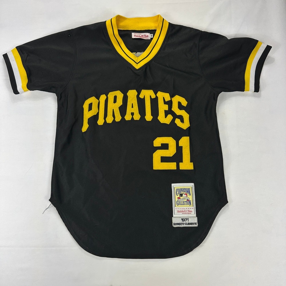 Mitchell & Ness Black and Gold Pirates #21 V-Neck Jersey